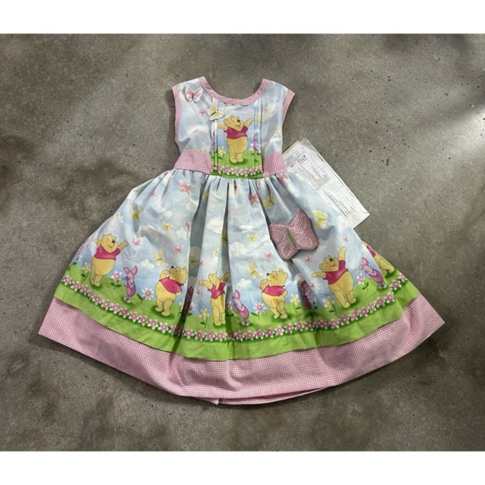 New Vintage Daisy Kingdom Winnie The Pooh & Piglet Dress Girls Sz 4 RARE Spring‎